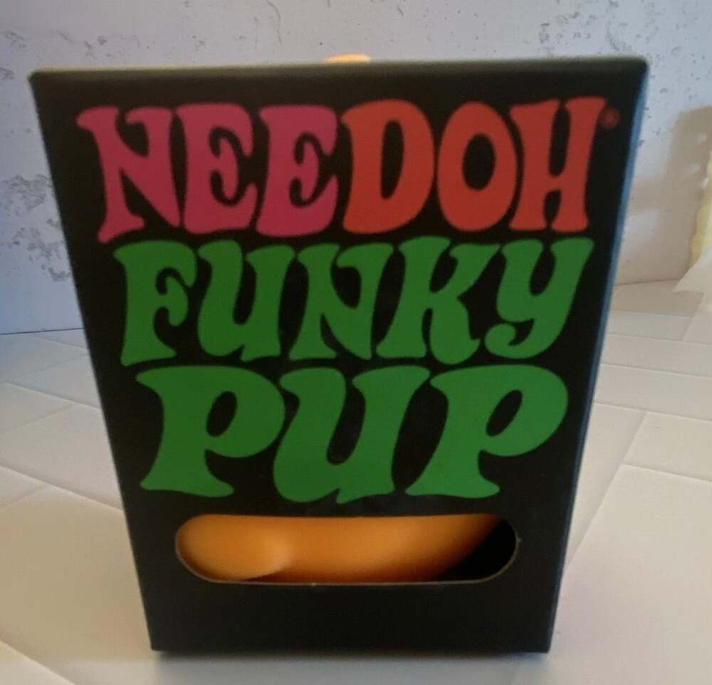Schylling NeeDoh Funky Pup Orange Fidget Toy